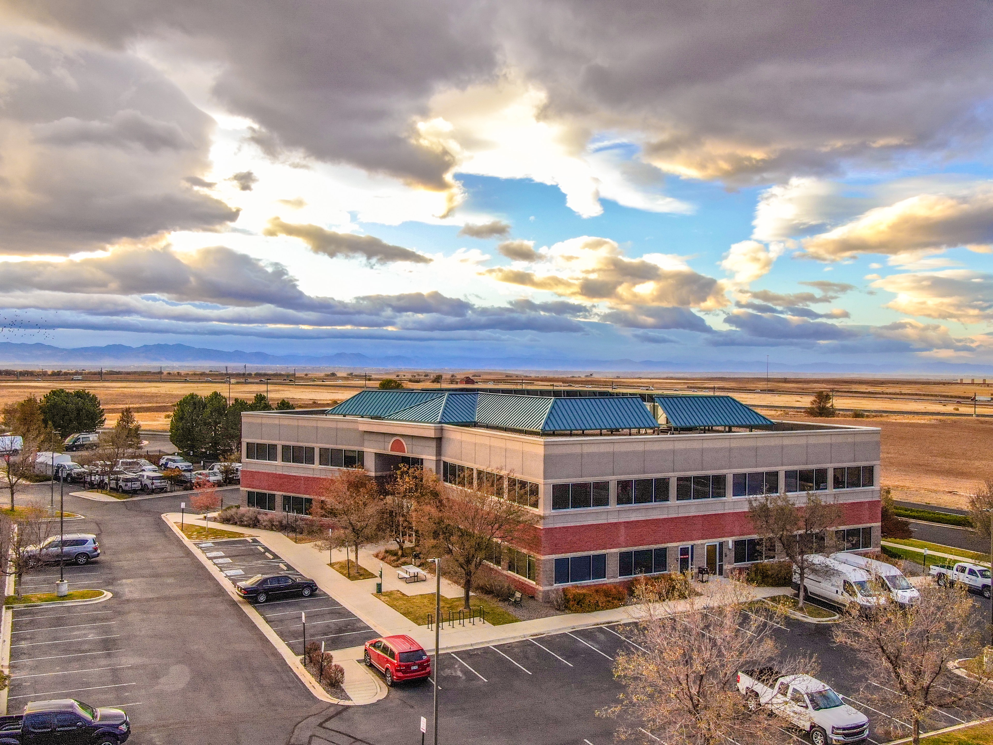 DIA Office Building aerial view autumn